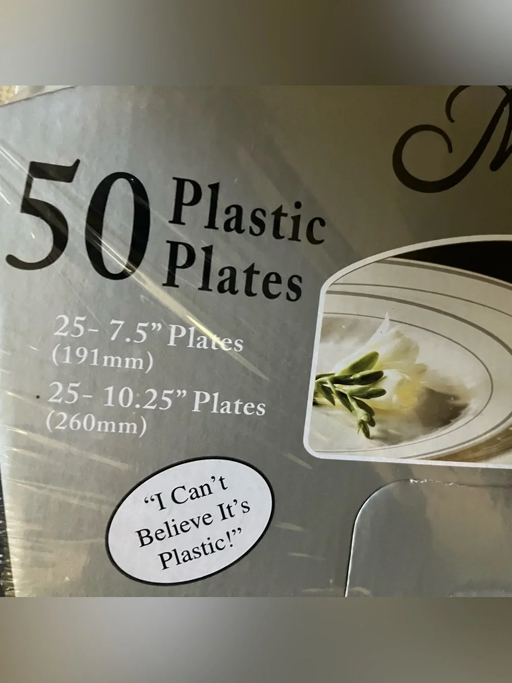 WNA Masterpiece Premium Heavyweight Plastic Combo Plates, White 50 Count